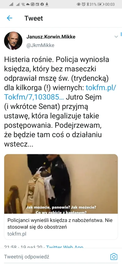 grave - Janusz Korwin-Mikke broni byłego salezjanina, ktory został dziś wyciągnięty p...