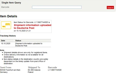 corsten - @PaulStone: Nie ma czegoś takiego jak paczka bez trackingu. Jak już to list...