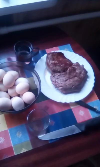 anonymous_derp - Dzisiejszy obiad: Antrykot smażony na maśle klarowanym, cztery jajka...