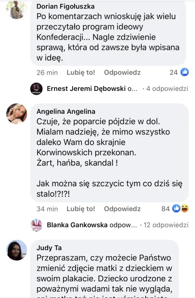 r.....6 - Zobaczcie na reakcje na fanpage’u Konfederacji. XD Chyba nie tego nasi koch...