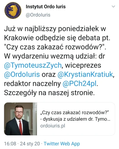 naczarak - @The_Orz: 
Żebyś kuźwa wiedział. Małżonka Bosaka z ordo iuris ci to zapew...