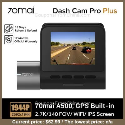 n____S - 70mai Dash Cam Pro Plus A500 - Aliexpress 
Cena: $52.99 (204,65 zł)
Kupon˸...
