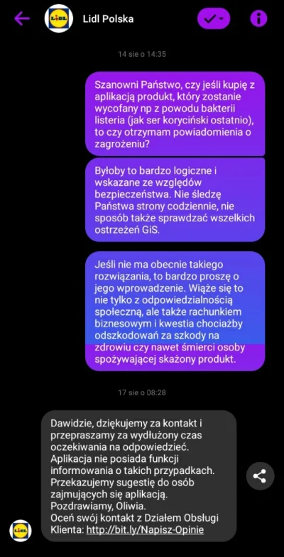 DOgi - Wciąż Lidl nie wprowadził automatycznych ostrzeżeń o zagrożeniu dla klientów, ...