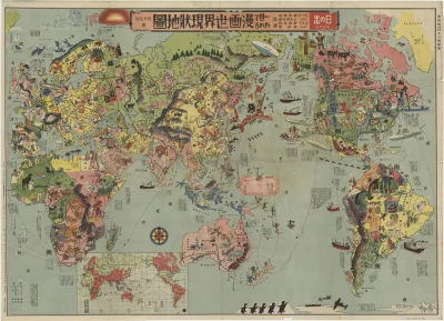 jasnastronamiasta4 - Japońska satyryczna mapa świata,1932 rok
#historia #starszezwoj...