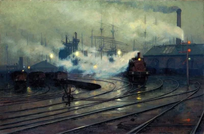 Hoverion - Lionel Walden 1861-1933 
Cardiff Docks, 1894, olej na płótnie, 127x193 cm...