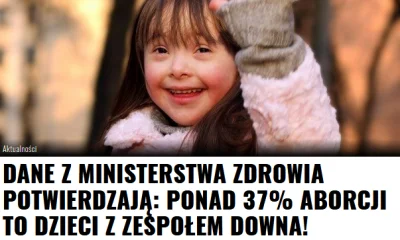 U.....V - 1074 aborcji (ok. 98% z 1110 wszystkich) wykonano z powodu samego podejrzen...