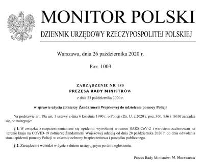 Bielecki - > Zarządzenie nr 180 Prezesa Rady Ministrów z dnia 23 października 2020 r....