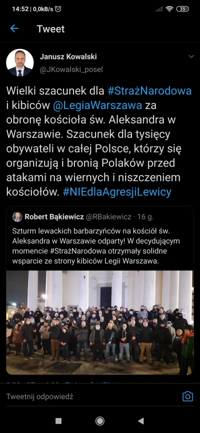 adk08 - Czyli śmiało można mówić, że PiS, kibole i Policja to jedna koalicja. Śmieszn...