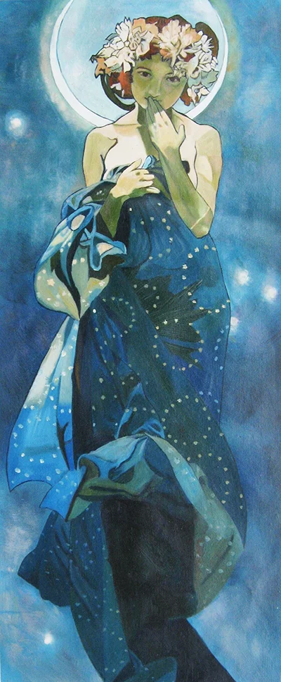 kaosha - #sztuka #art #obrazy #malarstwo
Alphonse Mucha
Moon
1902
