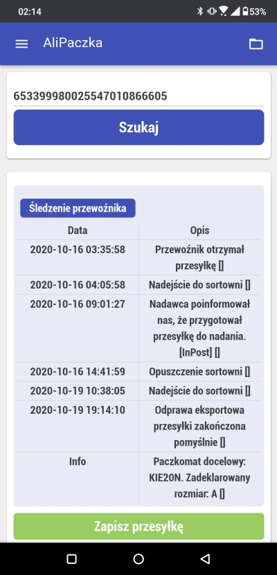 pindolinowali - Opuściła Chiny czy ciągle leży gdzieś tam w magazynie?
#tracking #al...