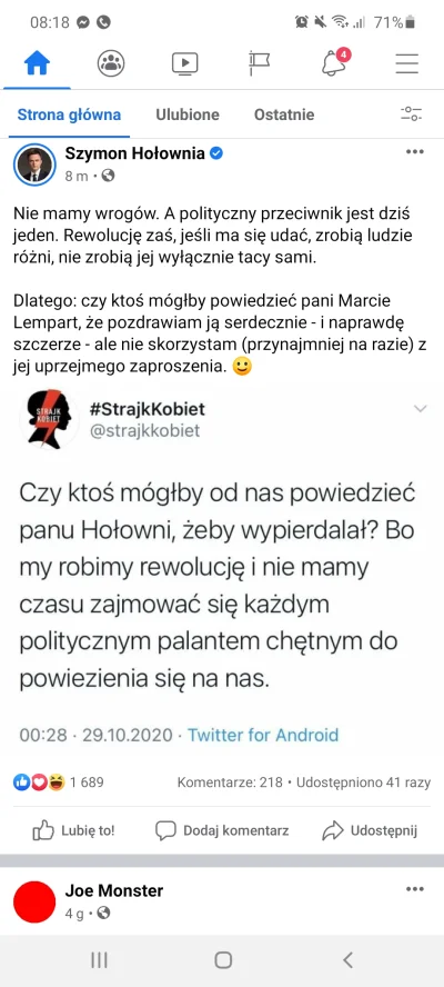 o__p - Więc wychodzi na to, że każda osoba krytykująca konstruktywnie lub nie protest...