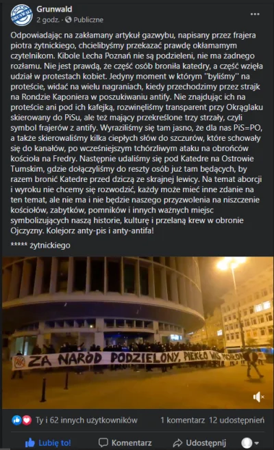 krasucki22 - Odpowiedź kibiców lecha na artykuł GW ( ͡° ͜ʖ ͡°)
#protest #bekazlewact...