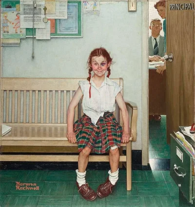 kaosha - #sztuka #art #obrazy #malarstwo
Norman Rockwell
Młoda dama z podbitym okie...