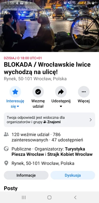 krave - O 18 siedząca blokada. Miejsce zostanie podane o 17 z wiadomych względów. O 1...