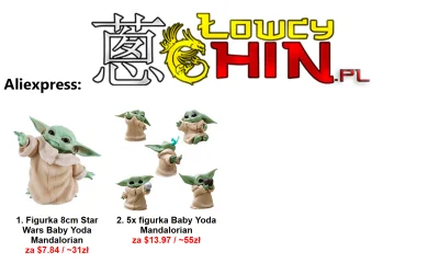 LowcyChin - Figurki Baby Yoda dostępne na Aliexpress (｡◕‿‿◕｡)
1. Figurka 8cm Star Wa...