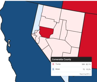 p.....n - Pozostaje tylko Nevada, 0,6% różnicy między Trumpem a Bidenem, ale miasta g...