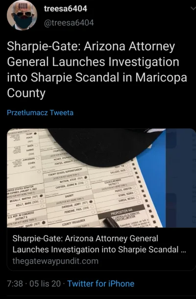 Jeffrey_M - @krasucki22: z tego co widziałem w hrabstwie Maricopa ludzie zaznaczali m...