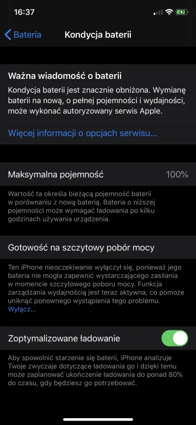 1AAAAAAA - Wie ktoś, z czego może wynikać to że kondycja baterii wynosi 100% a mimo t...