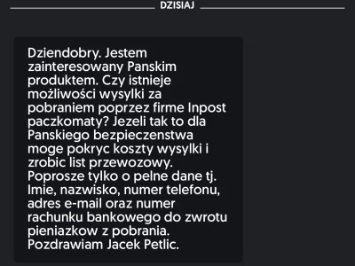 aspk - Hej, 

Jak dla mnie wyglada to na kolejna próbę oszustwa na olx. Czy ktoś się ...