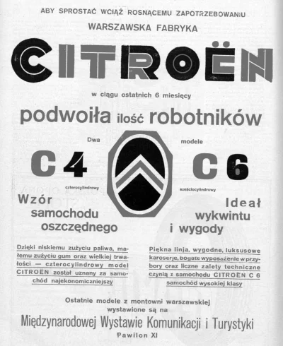 francuskie - Reklama z 1930 roku z czasopisma Samochód. 

#Citroen #warszawa #1930 ...