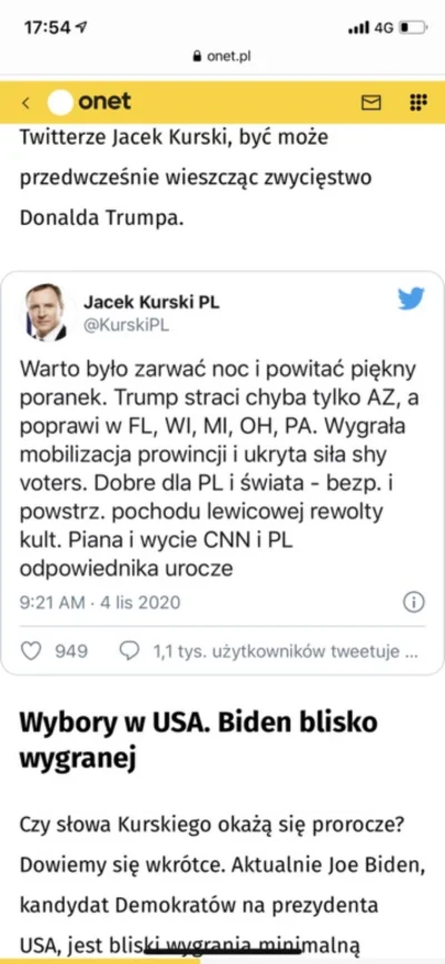 LukaszZelezny - Przypominam tweet Pana Kurskiego z przed trzech dni xD #usa #wyboryus...