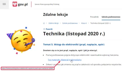 Forbot - WOW! Rządowy serwis gov.pl rekomenduje, aby podczas listopadowych lekcji zda...