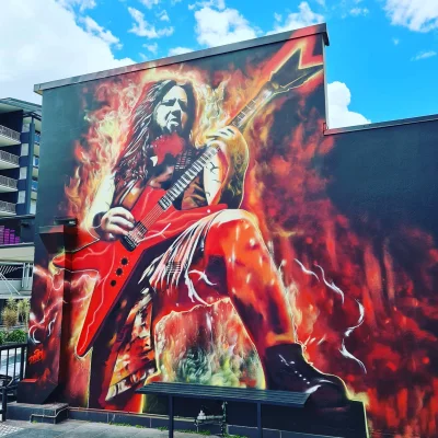 cieliczka - #graffiti #mural #sztuka #metal #heavymetal #gitaraelektryczna #pantera