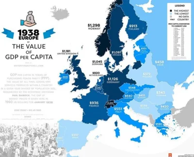 Saeglopur - Tak się rozkładało PKB per capita w 1938 czyli tuż po tym kryzysie. Jak w...