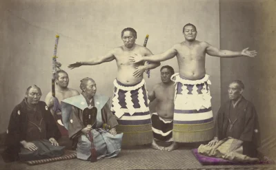 myrmekochoria - Yokozuna Shiranui Kōemon i yokozuna Kimenzan Tanigorō, Japonia 1866.
...