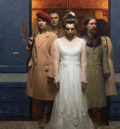 panidoktorodarszeniku - Nick Alm
Subway Bride, 2020, olej na płótnie_

Dekady temu...