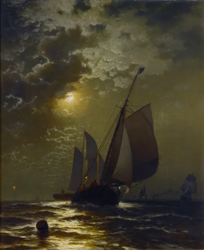 GARN - #sztuka #art #grafika #malarstwo autor: Edward Moran, "Fishing Boats in the Mo...