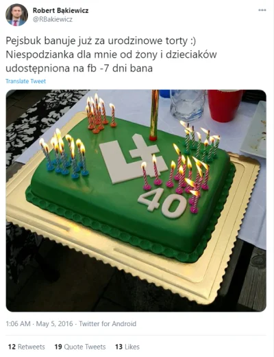 R187 - Już pomijając nawet nazywanie Facebooka "pejsbukiem" to... tort na urodziny z ...