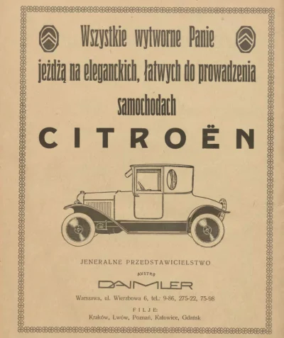 francuskie - Jak wyglądały reklamy samochodów 100 lat temu? 
Wszystkie wytworne Pani...