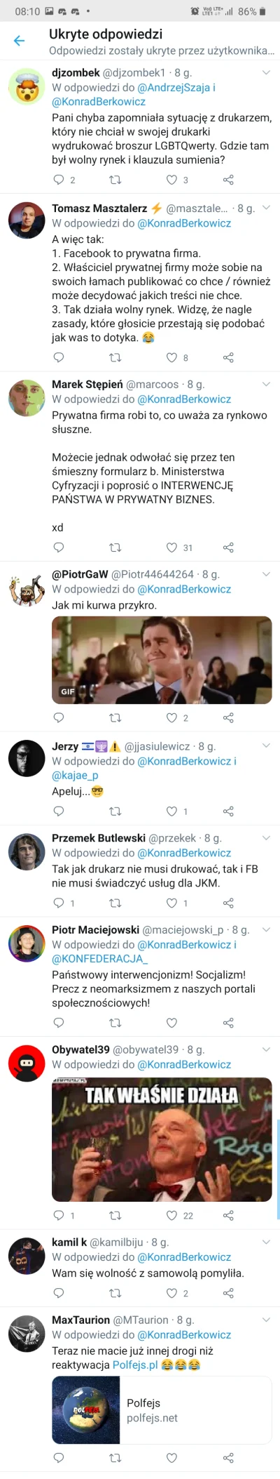Soojin21 - Próbka komentarzy, które Konrad Berkowicz ukrył pod tym tweetem. 

SPOILER...