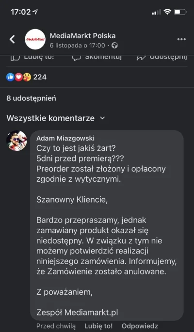 Unife - Czyżby media markt też zaczął anulować? Kumplowi anulowali zamówienie na pada...