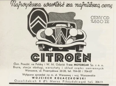 francuskie - Reklama Citroena z 1938 roku. 
ulica Przemysłowa mieści się w centrum s...