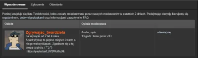 Zgrywajactwardziela - @Moderacja mogę wiedzieć o co tu chodzi? Awatar mam jaki był, o...