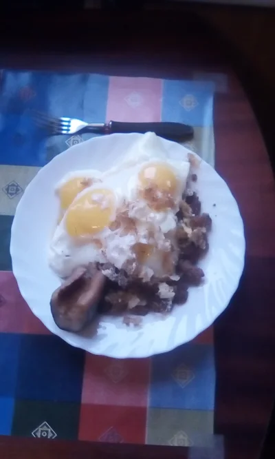 anonymous_derp - Dzisiejszy obiad: Smażona wołowina mielona, 6 jajek sadzonych, kawał...