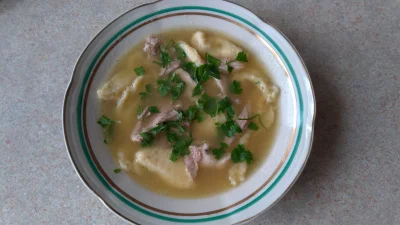 ArcyPrzegryw - Dzisiaj tradycyjnie - rosół z kluskami i mięso z kurczaka oraz indyka ...