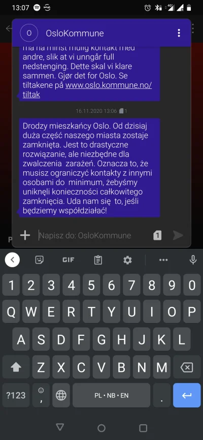 Stashqo - Gmina Oslo wysłała mi właśnie smsa z pogróżkami po polsku. No i teraz się z...