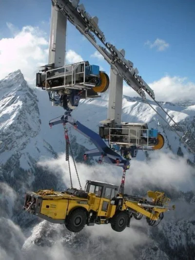 Montago - @MrMarley:
Kolejka linowa w Alpach. 
Przeznaczona do transportu ciężkiego...