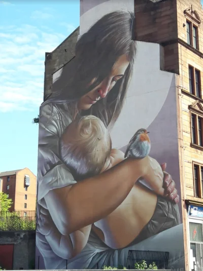 Obrazoburca - @xxii: Glasgow, dużo tam murali. A na budynku obok: