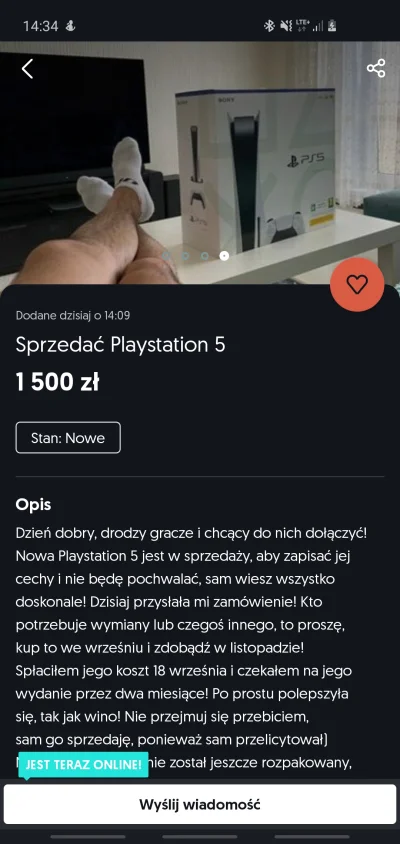 Merc99 - Ktoś chętny? ( ͡° ͜ʖ ͡°)
https://www.olx.pl/oferta/sprzedac-playstation-5-C...