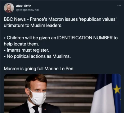 bastek66 - Co sądzicie o ultimatum Macrona wobec muzułmanów we Francji? #polityka #fr...