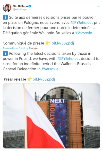 jaqqu7 - Belgijski region Walonii zrywa stosunki dyplomatyczne z Polską!

 Prezydent...