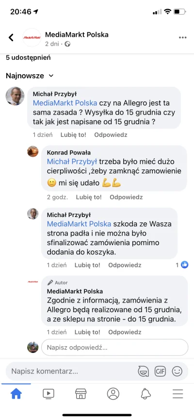 Jarel - Nie wiem czy już było czy nie, ale MM potwierdził, ze zamówienia z Allegro zr...