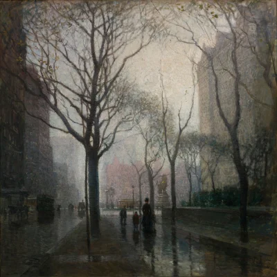Hoverion - Paul Cornoyer 1864-1923 
The Plaza after the Rain, 1908, olej na płótnie
...