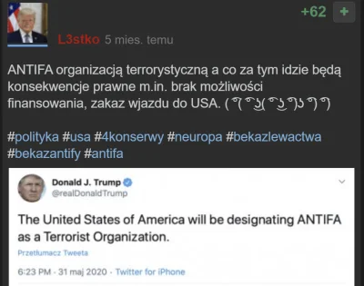 UchoSorosa - Warto przypomnieć że antifa została zdelegalizowana przez Trumpa 31 maja...