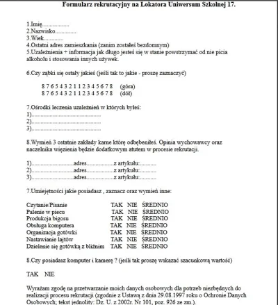 snorli12 - Formularz rekrutacyjny z grupy bandyckiej facebookowej
#kononowicz