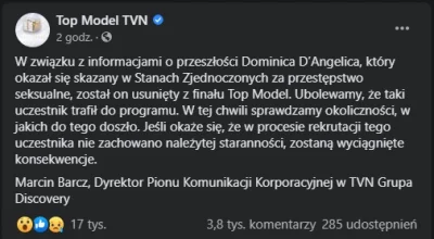 DrN_25 - Już TVN odniósł się do tych zarzutów. Został on wyrzucony z finału Top Model
